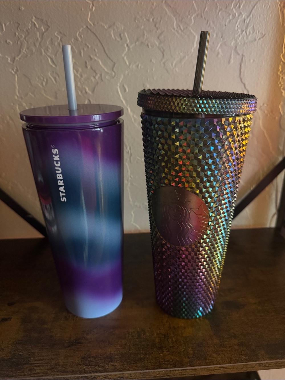 Starbucks Iridescent Gradient & Studded Tumbler Duo - Purple Multi